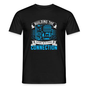 Building the future with every connection. - Men's T-Shirt - black - Front - AI Model Male 178 light (178cm)