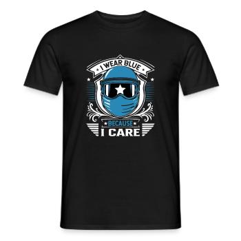 Je porte du bleu parce que je me soucie de moi. - T-shirt homme - noir - Devant - AI Model Male 178 light (178cm)
