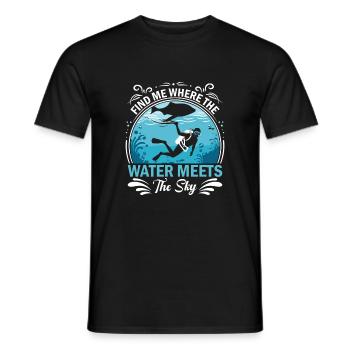 Trouve-moi là où l’eau rencontre le ciel. - T-shirt homme - noir - Devant - AI Model Male 178 light (178cm)
