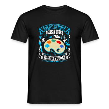 Chaque trait raconte une histoire ; Quel est le vôtre ? - T-shirt homme - noir - Devant - AI Model Male 178 light (178cm)