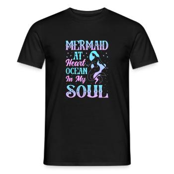 Sirène dans l’âme, océan dans l’âme. - T-shirt homme - noir - Devant - AI Model Male 178 light (178cm)