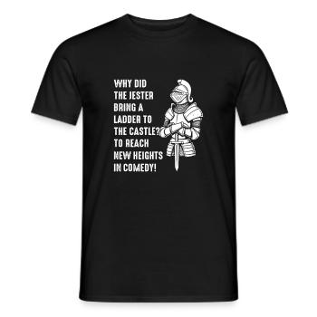 Why did the jester bring a ladder to the castle? T - Men's T-Shirt - black - Front - AI Model Male 178 light (178cm)