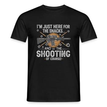 I’m just here for the snacks… and the shooting, of - Men's T-Shirt - black - Front - AI Model Male 178 light (178cm)