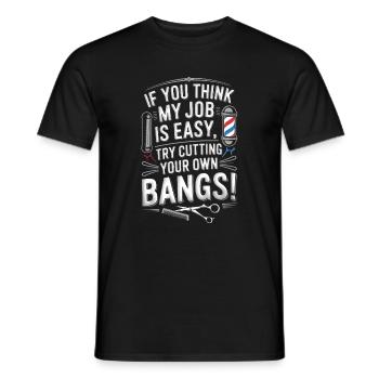 Si vous pensez que mon travail est facile, essayez de couper le vôtre - T-shirt homme - noir - Devant - AI Model Male 178 light (178cm)