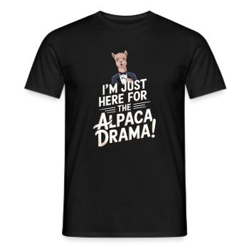 I’m just here for the alpaca drama! - Men's T-Shirt - black - Front - AI Model Male 178 light (178cm)