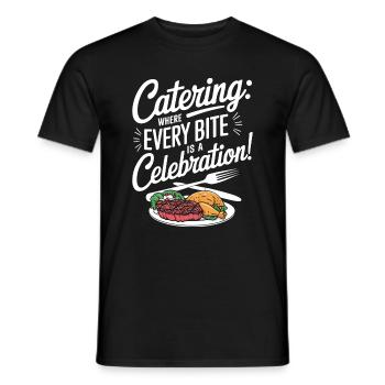 Catering: Wo jeder Bissen ein Fest ist! - Männer T-Shirt - Schwarz - Vorne - AI Model Male 178 light (178cm)