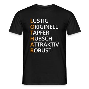 Lothar Name Geschenk - Männer T-Shirt - Schwarz - Vorne - AI Model Male 178 light (178cm)