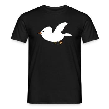 Bird Animal Symbol Wings Fly Cartoon - Men's T-Shirt - black - Front - AI Model Male 178 light (178cm)
