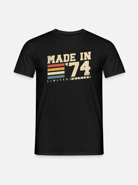 1974 Jahrgang geboren Vintage Retro Geburtstag - Männer T-Shirt - Schwarz