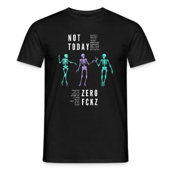 NOT TODAY ZERO FCKZ SKELETTE MIT JOINT - Männer T-Shirt - Schwarz - Vorne - AI Model Male 178 light (178cm)