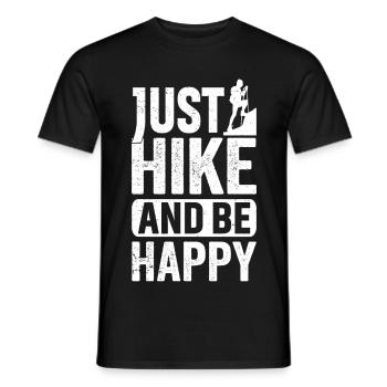 Just Hike And Be Happy Wandern Bergsteigen - Männer T-Shirt - Schwarz - Vorne - AI Model Male 178 light (178cm)