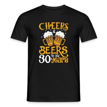vive les bières à mes 30 ans - T-shirt homme - noir - Devant - AI Model Male 178 light (178cm)