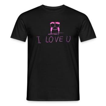 couple pink lovers gay - Men's T-Shirt - black - Front - AI Model Male 178 light (178cm)