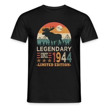 1944 legendary anniversaire Né en 1944 - T-shirt homme - noir - Devant - AI Model Male 178 light (178cm)