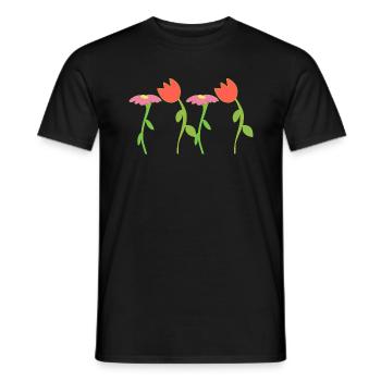 Symbole Fleur Plante Fleur Rose Rouge - T-shirt homme - noir - Devant - AI Model Male 178 light (178cm)