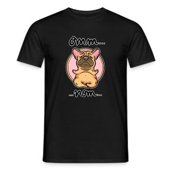 Omm nom Frenchie - Men's T-Shirt - black - Front - AI Model Male 178 light (178cm)
