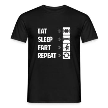 Eat Sleep Fart Reapeat - Lustiges Geschenk Humor - Männer T-Shirt - Schwarz - Vorne - AI Model Male 178 light (178cm)