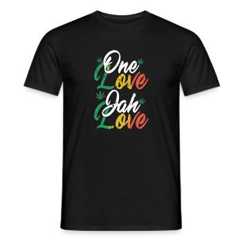 one love jah love, reggae, rastafarian, marley - T-shirt homme - noir - Devant - AI Model Male 178 light (178cm)