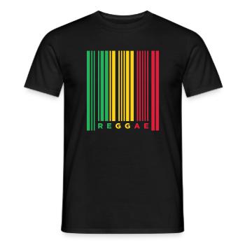 Code à barres reggae, Jamaïque, drapeau Rastafari, Marley - T-shirt homme - noir - Devant - AI Model Male 178 light (178cm)