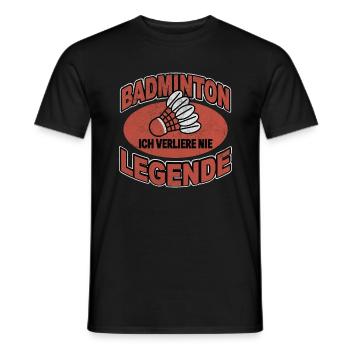 Badminton Legende die nicht verliert - Männer T-Shirt - Schwarz - Vorne - AI Model Male 178 light (178cm)
