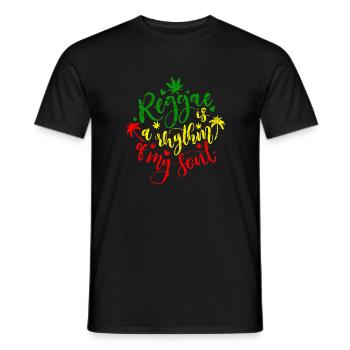 Reggae a Rhythm of My Soul, Marley, Rasta, Jamaïque - T-shirt homme - noir - Devant - AI Model Male 178 light (178cm)