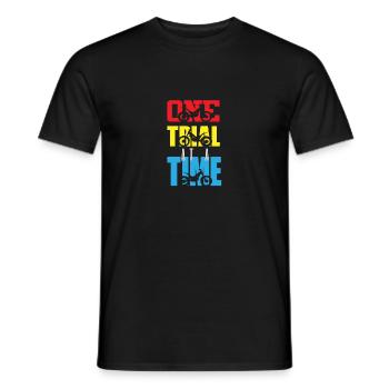 One trial time, trial motorcycle, enduro, motocross - Men's T-Shirt - black - Front - AI Model Male 178 light (178cm)