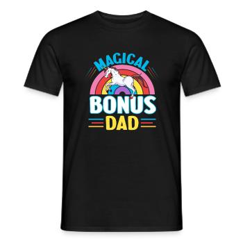 Einhorn Bonus Vater | Vatertag Geschenk - Männer T-Shirt - Schwarz - Vorne - AI Model Male 178 light (178cm)