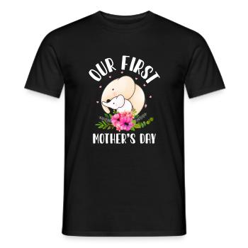 Unser erster Muttertag Muttertagsgeschenk Elefant - Männer T-Shirt - Schwarz - Vorne - AI Model Male 178 light (178cm)
