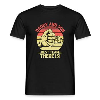 Father and son best team fathers day papa daddy - Men's T-Shirt - black - Front - AI Model Male 178 light (178cm)