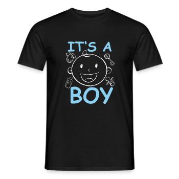 Its a Boy Bébé Sexe Jeune Grossesse - T-shirt homme - noir - Devant - AI Model Male 178 light (178cm)