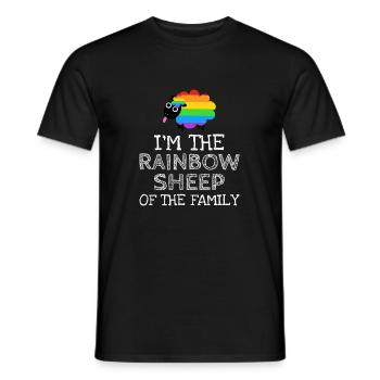 Rainbow Sheep Queer Gay Pride Mois LGBTQ - T-shirt homme - noir - Devant - AI Model Male 178 light (178cm)