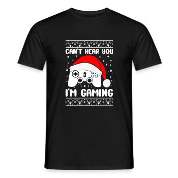I can't hear you I gamble gamer gaming - Men's T-Shirt - black - Front - AI Model Male 178 light (178cm)