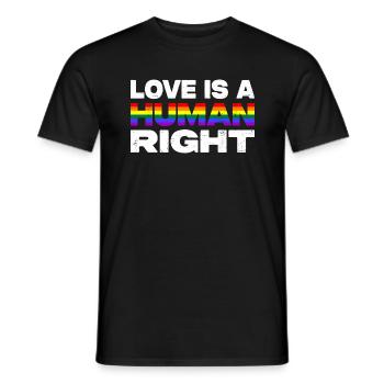 Love Is A Human Right LGBTQIA+ CSD Gay Pride - Männer T-Shirt - Schwarz - Vorne - AI Model Male 178 light (178cm)