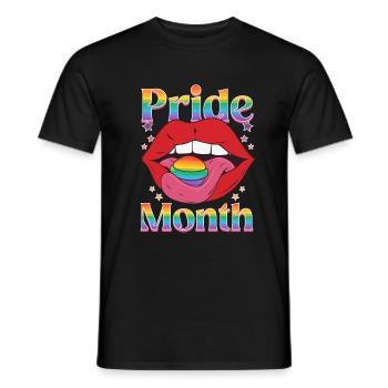 Pride Month | Rainbow Love Freedom - Men's T-Shirt - black - Front - AI Model Male 178 light (178cm)