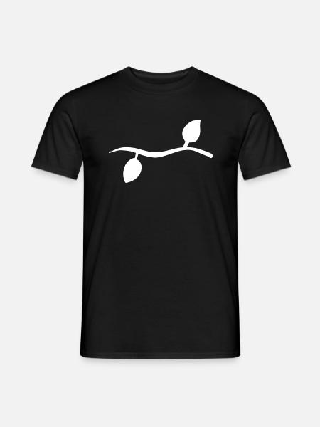 Two Leaves Line Nature Shape - Men's T-Shirt - black