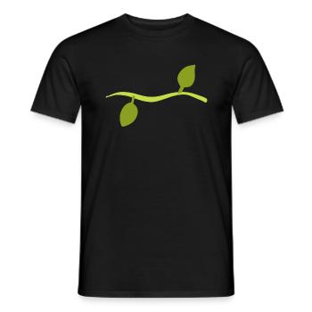 Two Leaves Line Nature - Men's T-Shirt - black - Front - AI Model Male 178 light (178cm)