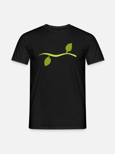 Two Leaves Line Nature - Men's T-Shirt - black