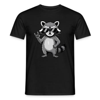 Raton laveur cool avec lunettes de soleil - T-shirt homme - noir - Devant - AI Model Male 178 light (178cm)