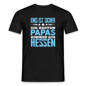 HESSEN - papa - Männer T-Shirt - Schwarz - Vorne - AI Model Male 178 light (178cm)