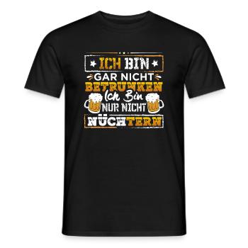 Ich bin gar nicht Betrunken - Männer T-Shirt - Schwarz - Vorne - AI Model Male 178 light (178cm)