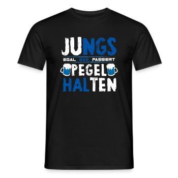 Jungs Pegel halten - Männer T-Shirt - Schwarz - Vorne - AI Model Male 178 light (178cm)