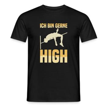 High Jump - I like to be high - Men's T-Shirt - black - Front - AI Model Male 178 light (178cm)