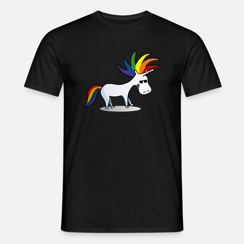 Punk Einhorn - Männer T-Shirt - Schwarz