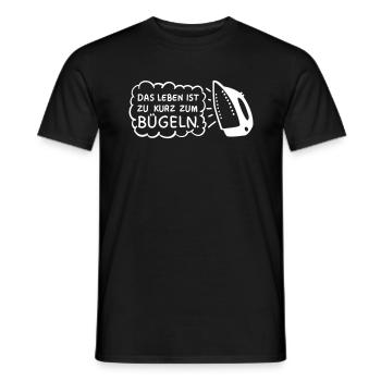 Das Leben ist zu kurz zum bügeln - Männer T-Shirt - Schwarz - Vorne - AI Model Male 178 light (178cm)