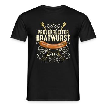 Grillen Design Projektleiter Bratwurst - Männer T-Shirt - Schwarz - Vorne - AI Model Male 178 light (178cm)
