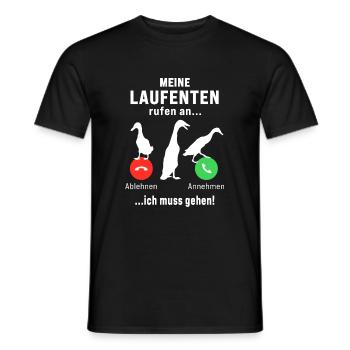Meine Laufenten rufen an Laufente Laufentenstall - Männer T-Shirt - Schwarz - Vorne - AI Model Male 178 light (178cm)