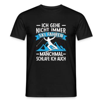 Lustige Skifahrer Ski Fahren Alter Mann auf Skiern - Männer T-Shirt - Schwarz - Vorne - AI Model Male 178 light (178cm)