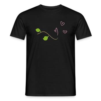 Branch Symbol Heart Tree Natural Stick Leaf - Men's T-Shirt - black - Front - AI Model Male 178 light (178cm)