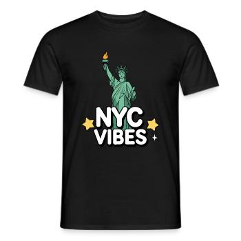 NYC Vibes - Conception de la Statue de la Liberté - T-shirt homme - noir - Devant - AI Model Male 178 light (178cm)