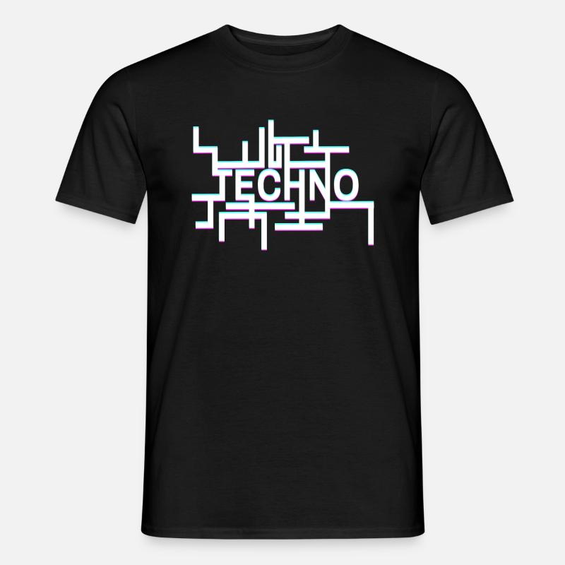 Techno - Männer T-Shirt - Schwarz